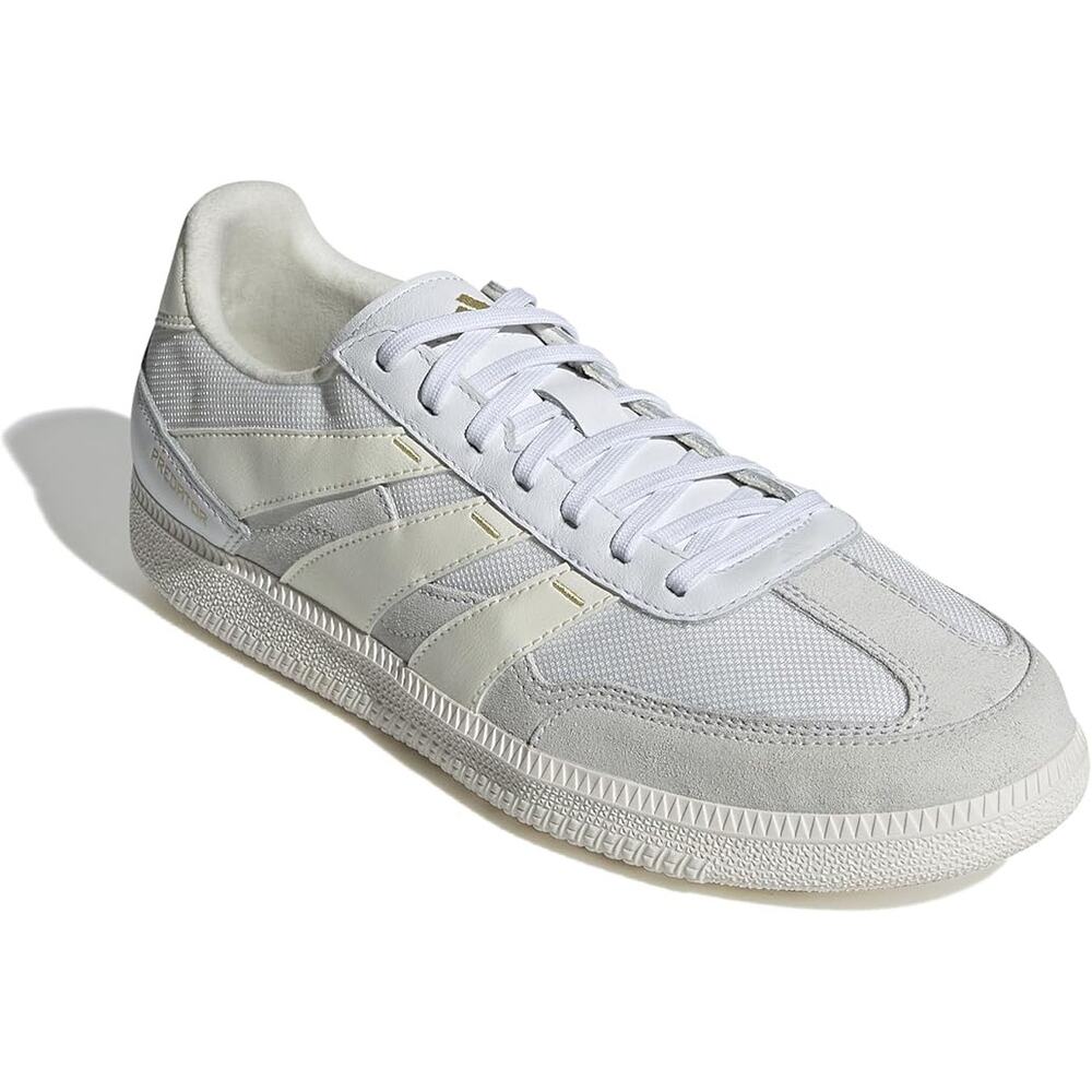 NWT adidas Unisex Predator  Indoor Sneaker,White/Off White/Gold Metallic, 7 Men